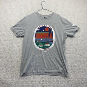 Percé Québec x Benoit Tardif x Molson Groovy Doodle Graphics Tee Gray Men Sz L